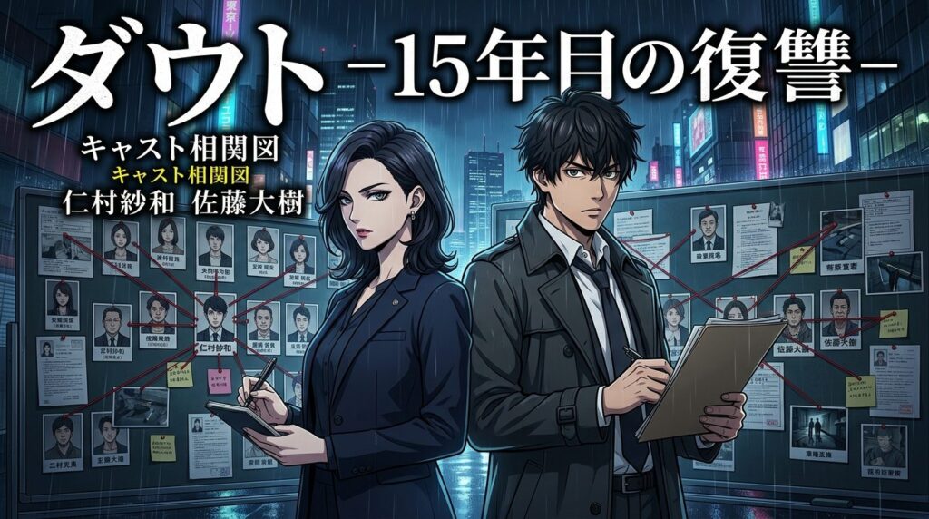 ドラマ『ダウト -15年目の復讐-』キャスト相関図と登場人物一覧！仁村紗和×佐藤大樹が挑む本格サスペンス徹底解説【ネタバレなし】