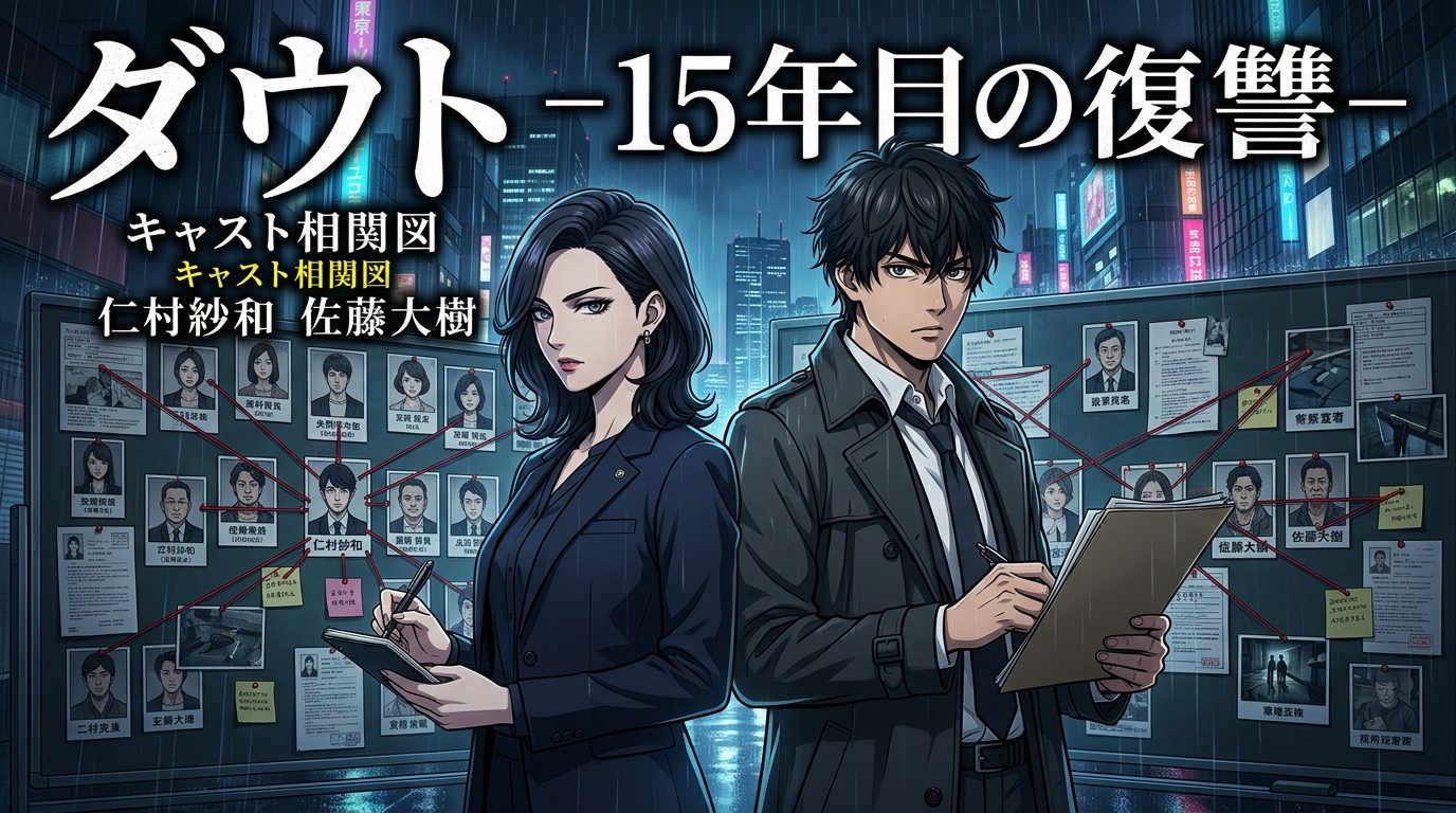 ドラマ『ダウト -15年目の復讐-』キャスト相関図と登場人物一覧!仁村紗和×佐藤大樹が挑む本格サスペンス徹底解説【ネタバレなし】