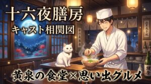 ドラマ『十六夜膳房』キャスト相関図と登場人物一覧!中村蒼主演・黄泉の食堂を彩る冥界住人の魅力徹底解説【ネタバレなし】