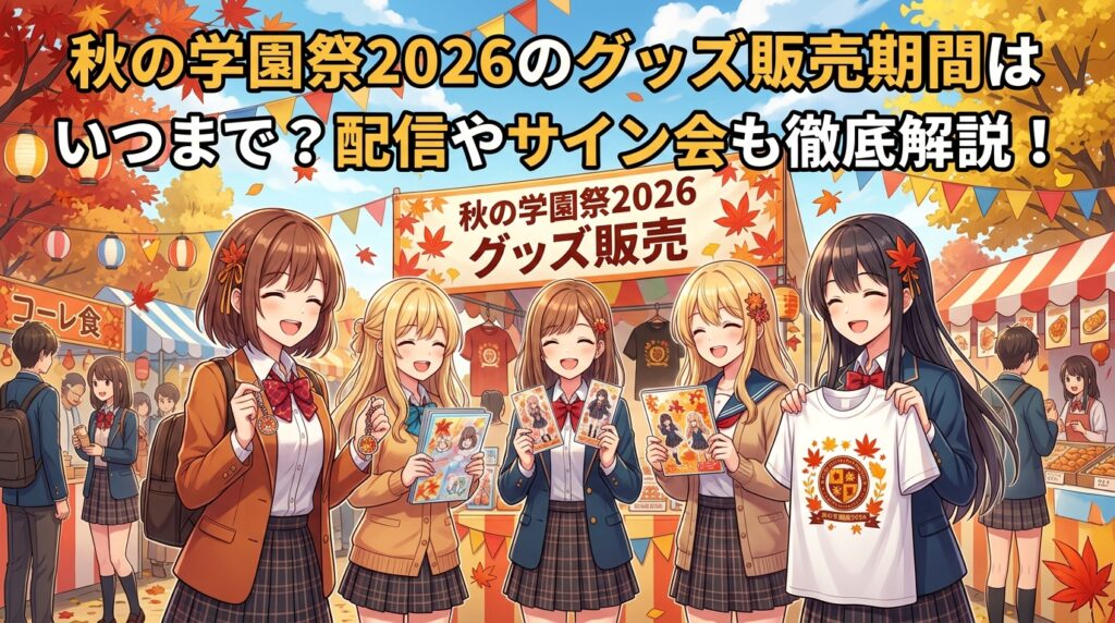 秋の学園祭2026のグッズ販売期間はいつまで？配信やサイン会も徹底解説！